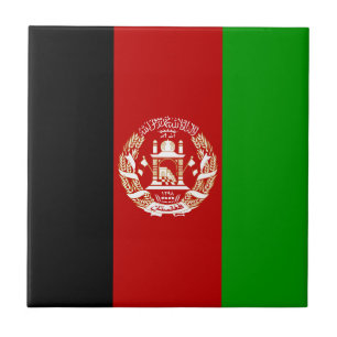 Patriotische Flagge Afghanistans Fliese