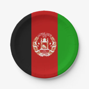 Patriotische Flagge Afghanistans Pappteller