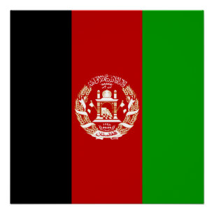 Patriotische Flagge Afghanistans Poster