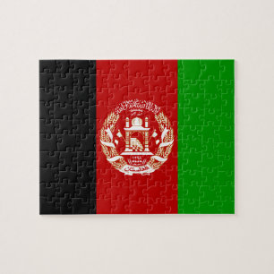 Patriotische Flagge Afghanistans Puzzle
