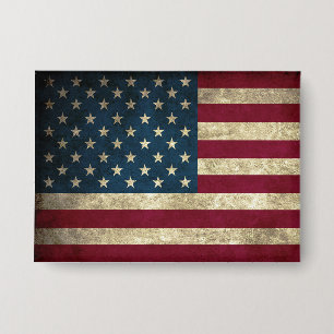 Patriotische Flagge Amerikas Button