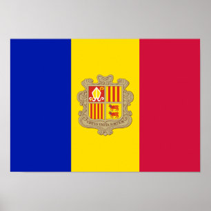Patriotische Flagge Andorras Poster