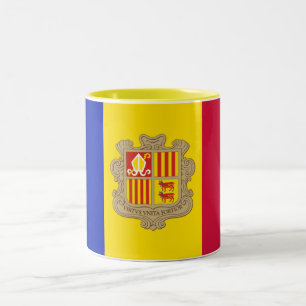 Patriotische Flagge Andorras Zweifarbige Tasse