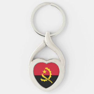 Patriotische Flagge Angolas Schlüsselanhänger