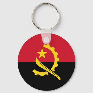 Patriotische Flagge Angolas Schlüsselanhänger