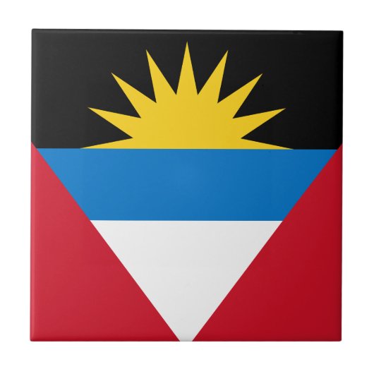 Patriotische Flagge Antigua und Barbuda Fliese (Vorderseite)