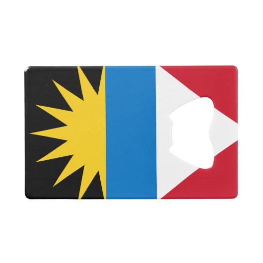 Patriotische Flagge Antigua und Barbuda Geldbeutel Flaschenöffner (Vorderseite (Horizontal))