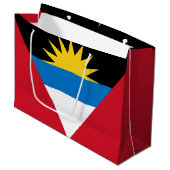 Patriotische Flagge Antigua und Barbuda Große Geschenktüte (Vorderseite Schrägansicht)
