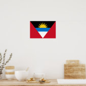 Patriotische Flagge Antigua und Barbuda Poster (Küche)