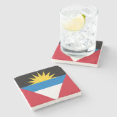 Patriotische Flagge Antigua und Barbuda Steinuntersetzer (Seitenansicht)
