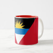 Patriotische Flagge Antigua und Barbuda Zweifarbige Tasse (VorderseiteRechts)