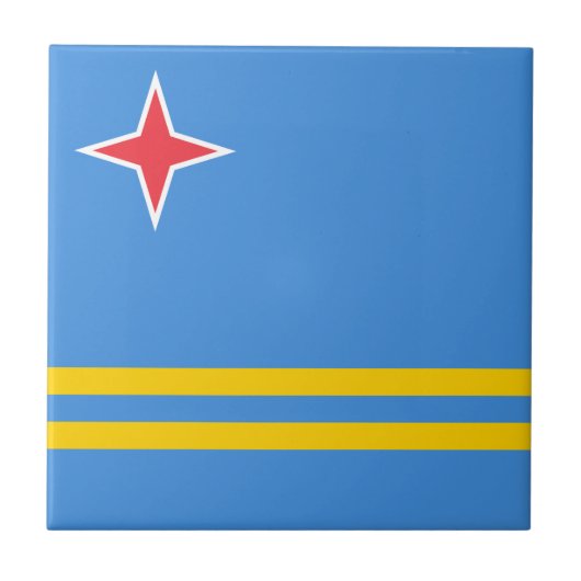 Patriotische Flagge Arubas Fliese (Vorderseite)