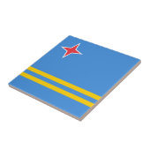 Patriotische Flagge Arubas Fliese (Seite)