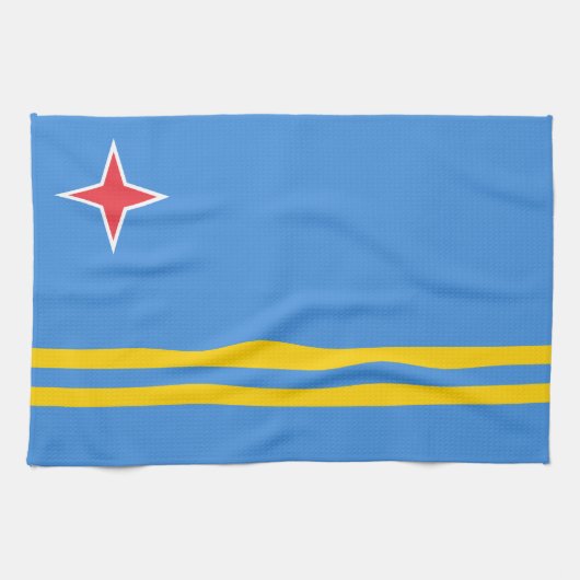 Patriotische Flagge Arubas Geschirrtuch (Horizontal)