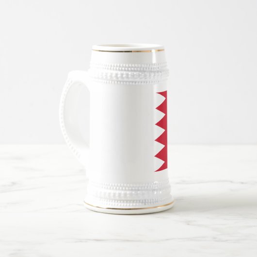Patriotische Flagge Bahrain Beer Stein Bierglas (Vorderseite Links)