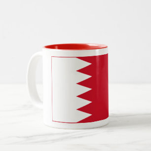 Patriotische Flagge Bahrains Zwei-Tone-Kaffee-Tass Zweifarbige Tasse