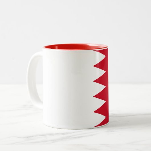 Patriotische Flagge Bahrains Zweifarbige Tasse (Vorderseite Links)