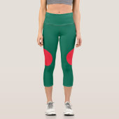 Patriotische Flagge Bangladeschs Capri Leggings (Vorderseite)