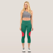 Patriotische Flagge Bangladeschs Capri Leggings (Vorderseite)