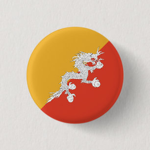 Patriotische Flagge Bhutans Button