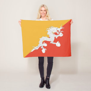 Patriotische Flagge Bhutans Fleecedecke