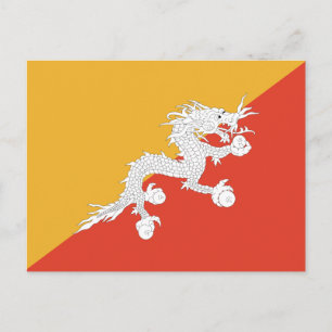 Patriotische Flagge Bhutans Postkarte
