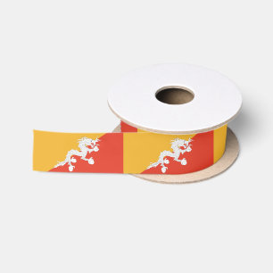 Patriotische Flagge Bhutans Satinband