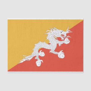 Patriotische Flagge Bhutans Seidenpapier