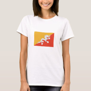 Patriotische Flagge Bhutans T-Shirt