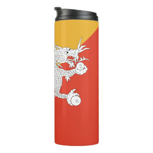Patriotische Flagge Bhutans Thermosbecher