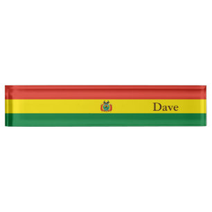 Patriotische Flagge Boliviens Namensplakette