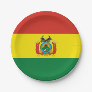 Patriotische Flagge Boliviens Pappteller