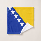 Patriotische Flagge Bosnien-Herzegowina Badhandtuch Set (Waschlappen)