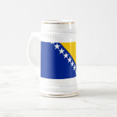Patriotische Flagge Bosnien-Herzegowina Bierglas (Vorderseite Links)