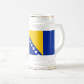 Patriotische Flagge Bosnien-Herzegowina Bierglas (VorderseiteRechts)