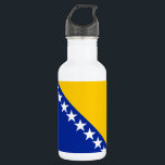 Patriotische Flagge Bosnien-Herzegowina Edelstahlflasche<br><div class="desc">Die Nationalflagge von Bosnien und Herzegowina.</div>