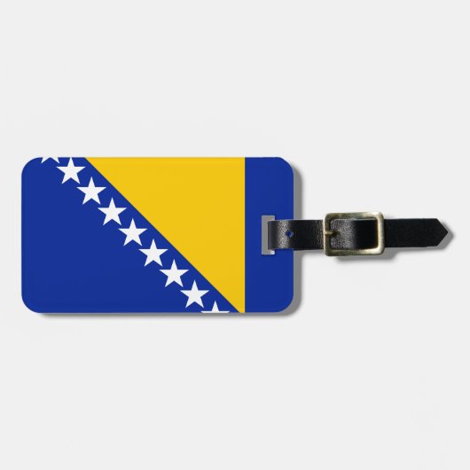 Patriotische Flagge Bosnien-Herzegowina Gepäckanhänger (Vorderseite horizontal)