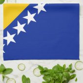 Patriotische Flagge Bosnien-Herzegowina Geschirrtuch (Gefaltet)