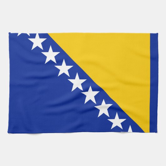 Patriotische Flagge Bosnien-Herzegowina Geschirrtuch (Horizontal)