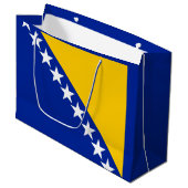 Patriotische Flagge Bosnien-Herzegowina Große Geschenktüte (Vorderseite Schrägansicht)
