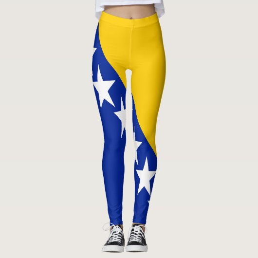 Patriotische Flagge Bosnien-Herzegowina Leggings (Vorderseite)
