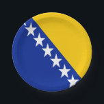 Patriotische Flagge Bosnien-Herzegowina Pappteller<br><div class="desc">Die Nationalflagge von Bosnien und Herzegowina.</div>