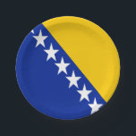 Patriotische Flagge Bosnien-Herzegowina Pappteller<br><div class="desc">Die Nationalflagge von Bosnien und Herzegowina.</div>