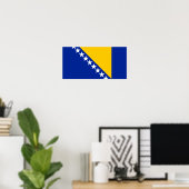 Patriotische Flagge Bosnien-Herzegowina Poster (Heimbüro)