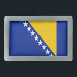 Patriotische Flagge Bosnien-Herzegowina Rechteckige Gürtelschnalle<br><div class="desc">Die Nationalflagge von Bosnien und Herzegowina.</div>