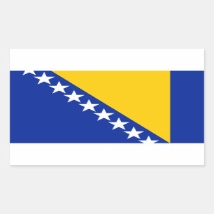 Patriotische Flagge Bosnien-Herzegowina Rechteckiger Aufkleber