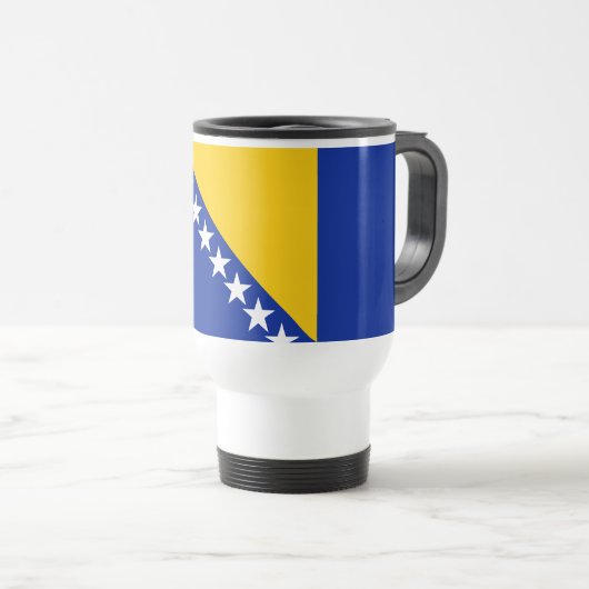 Patriotische Flagge Bosnien-Herzegowina Reisebecher (VorderseiteRechts)