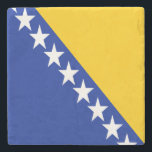 Patriotische Flagge Bosnien-Herzegowina Steinuntersetzer<br><div class="desc">Die Nationalflagge von Bosnien und Herzegowina.</div>
