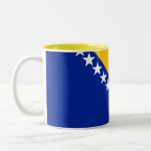 Patriotische Flagge Bosnien-Herzegowina Zweifarbige Tasse (Links)