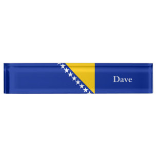 Patriotische Flagge Bosnien und Herzegowinas Namensplakette